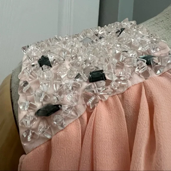 Marc Jacobs 100% Silk Bubble Drape Mini Dress Embellished Size 4 - Picture 4 of 16